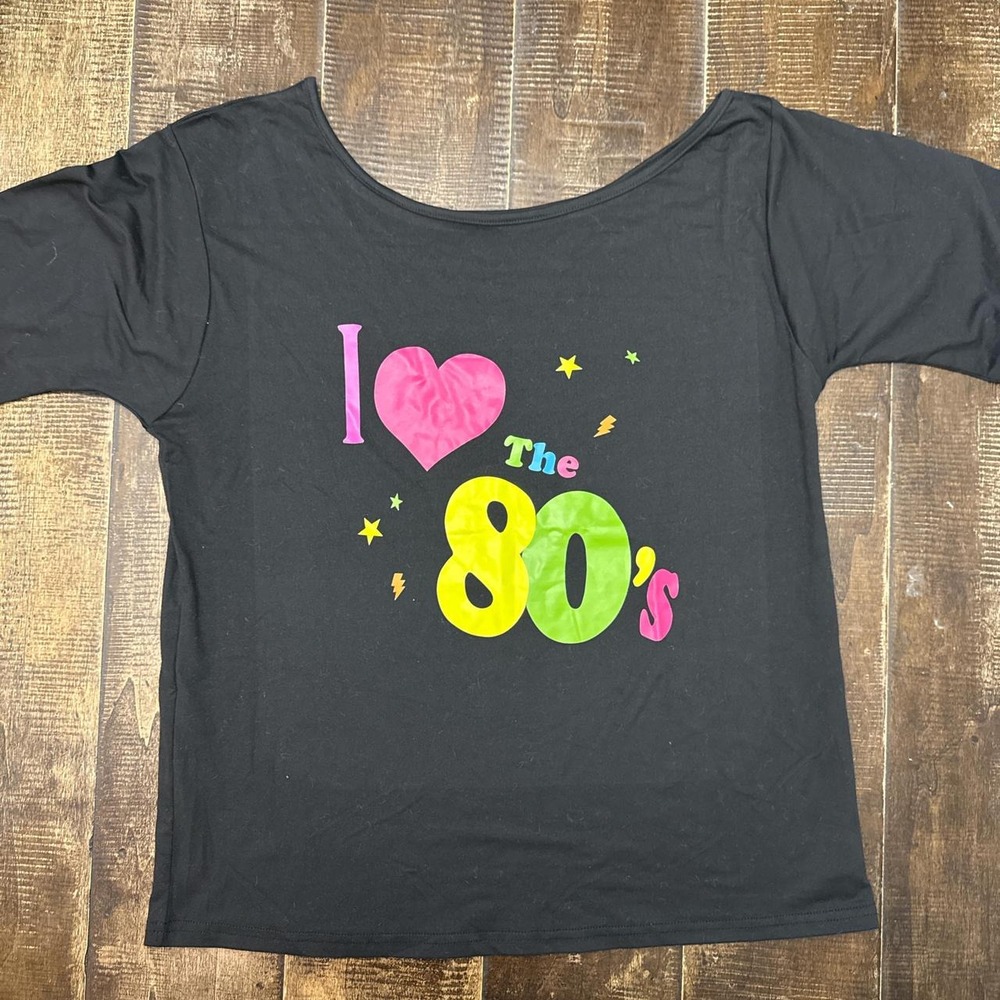 Women's I love the 80s Black Graphic T-Shirt